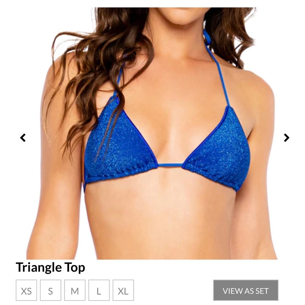 Luli Fama Stardust Royal Blue bikini top